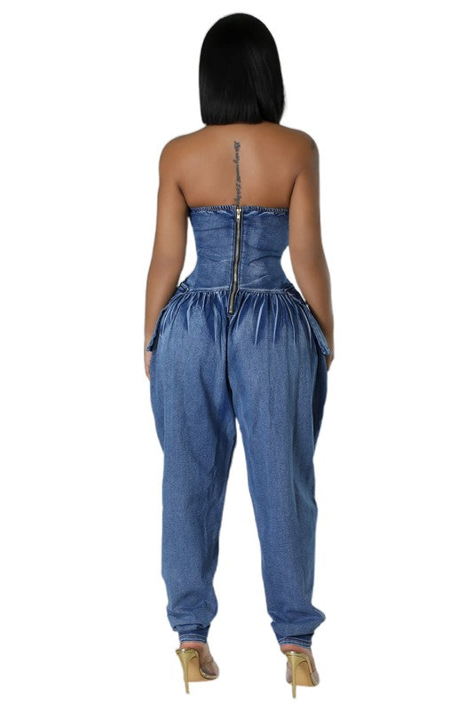 WOMEN FASHION DENIM JUMPSUIT BY CLAUDE