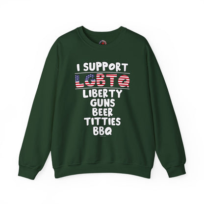 I Support LGBTQ Crewneck Sweatshirt The Devil's Pickle