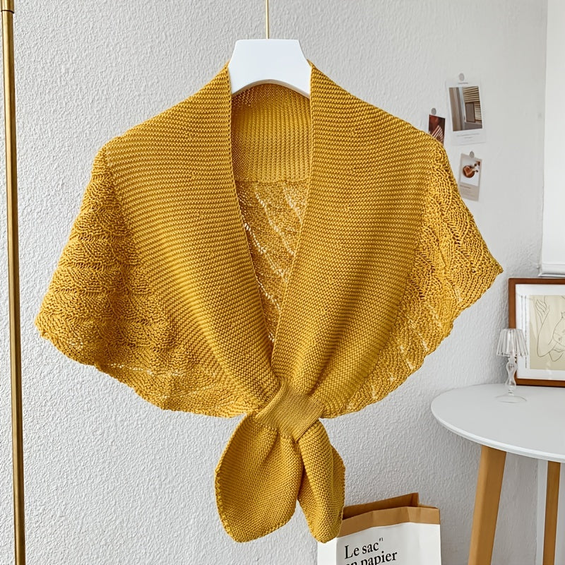 Women'S Stylish Openwork Yarn Shawl - Lightweight, Breathable Polyester, Perfect for Layering or Standalone Outfits, Machine Washable, Weekend Casual Wrap | Versatile Shawl | Stylish Knitwear, Shawls for Winter NovaCart