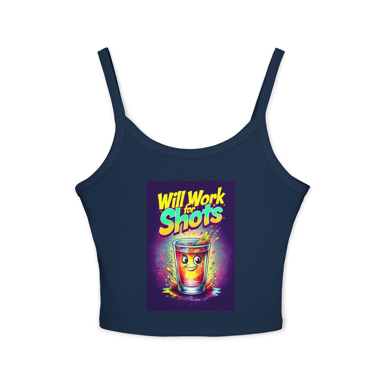 Will Work for Shots Womens Spaghetti Strap Tank Top Country in My Heart