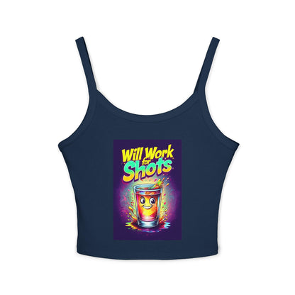 Will Work for Shots Womens Spaghetti Strap Tank Top Country in My Heart
