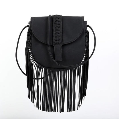 Dakota Tasseled Boho Leather Bag - Trendy Large Tassel Shoulder Bag Country in My Heart