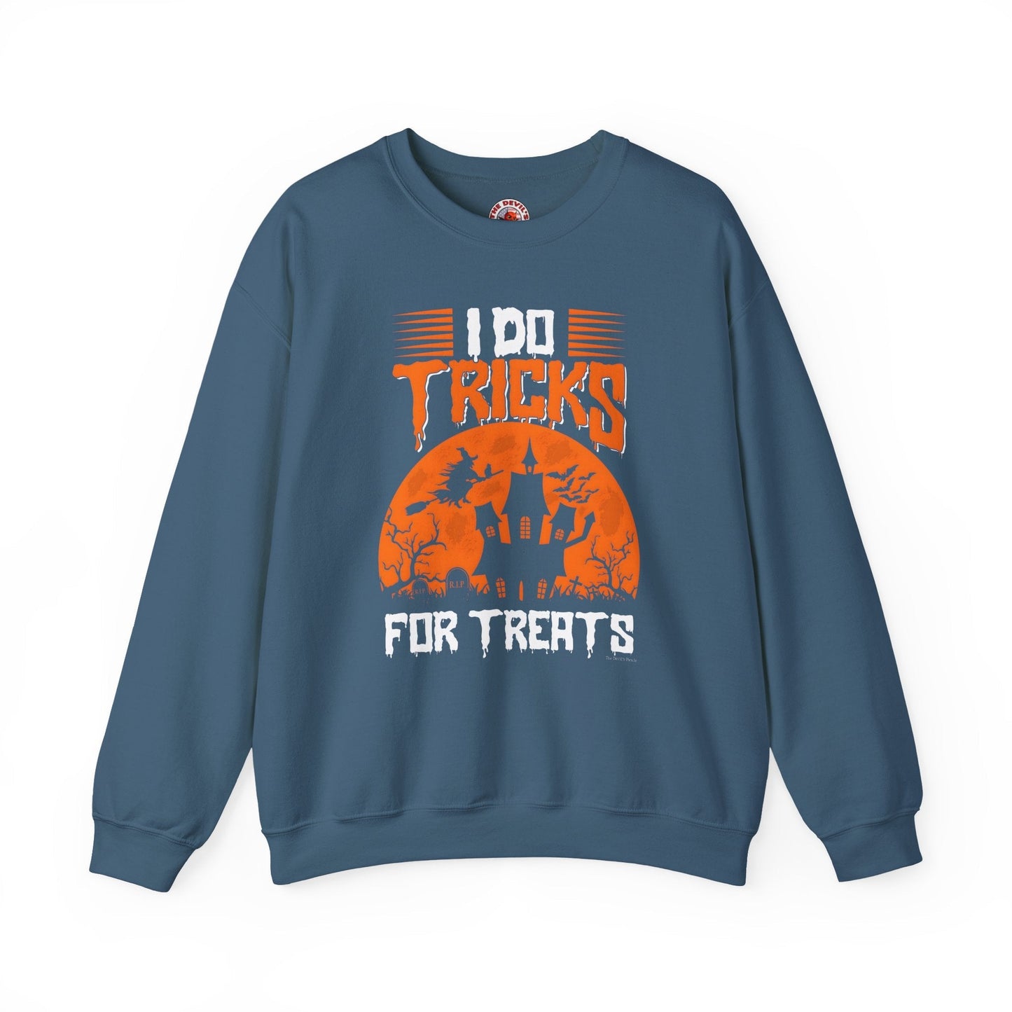 I Do Tricks For Treats Crewneck Sweatshirt The Devil's Pickle