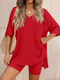 Full Size Casual Loose V-Neck T-Shirt & Shorts Set Plus Size New Era Fashion LLc