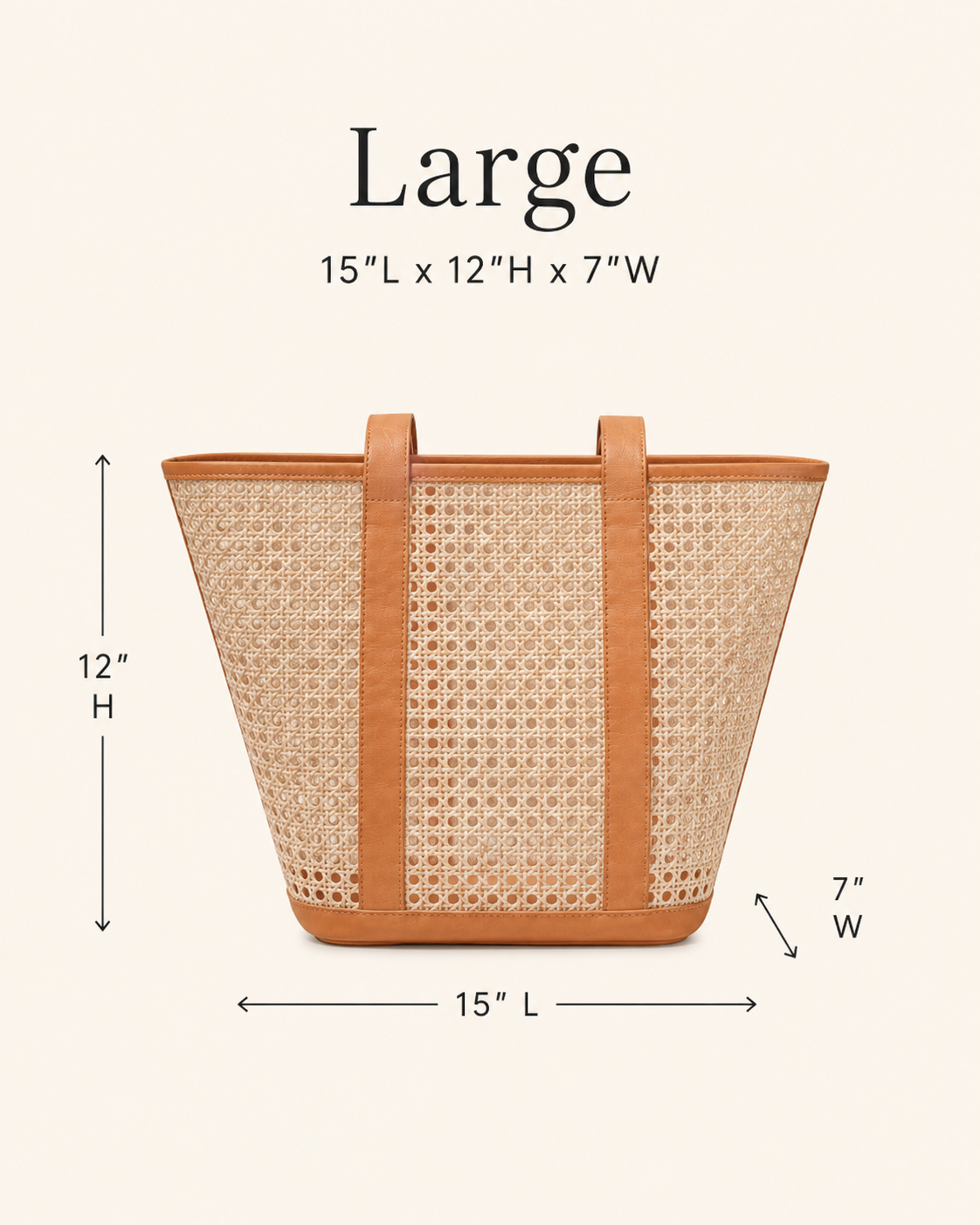 Raja Leather and Cane Carryall Bag Village Thrive