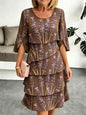 Full Size Floral Print Ruffle Hem Dress Plus Size New Era Fashion LLc