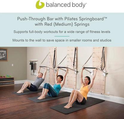 Pilates Springboard, Wall Mounted Pilates Workout Equipment for Home Gym or Studio Use, Pilates Exercise Equipment with Resistance Springs