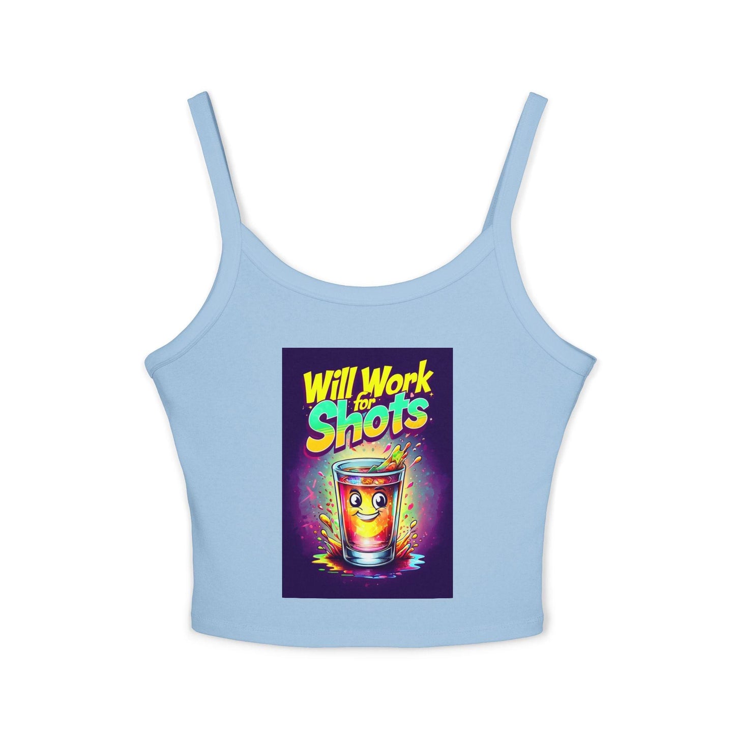Will Work for Shots Womens Spaghetti Strap Tank Top Country in My Heart