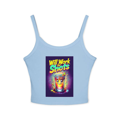 Will Work for Shots Womens Spaghetti Strap Tank Top Country in My Heart