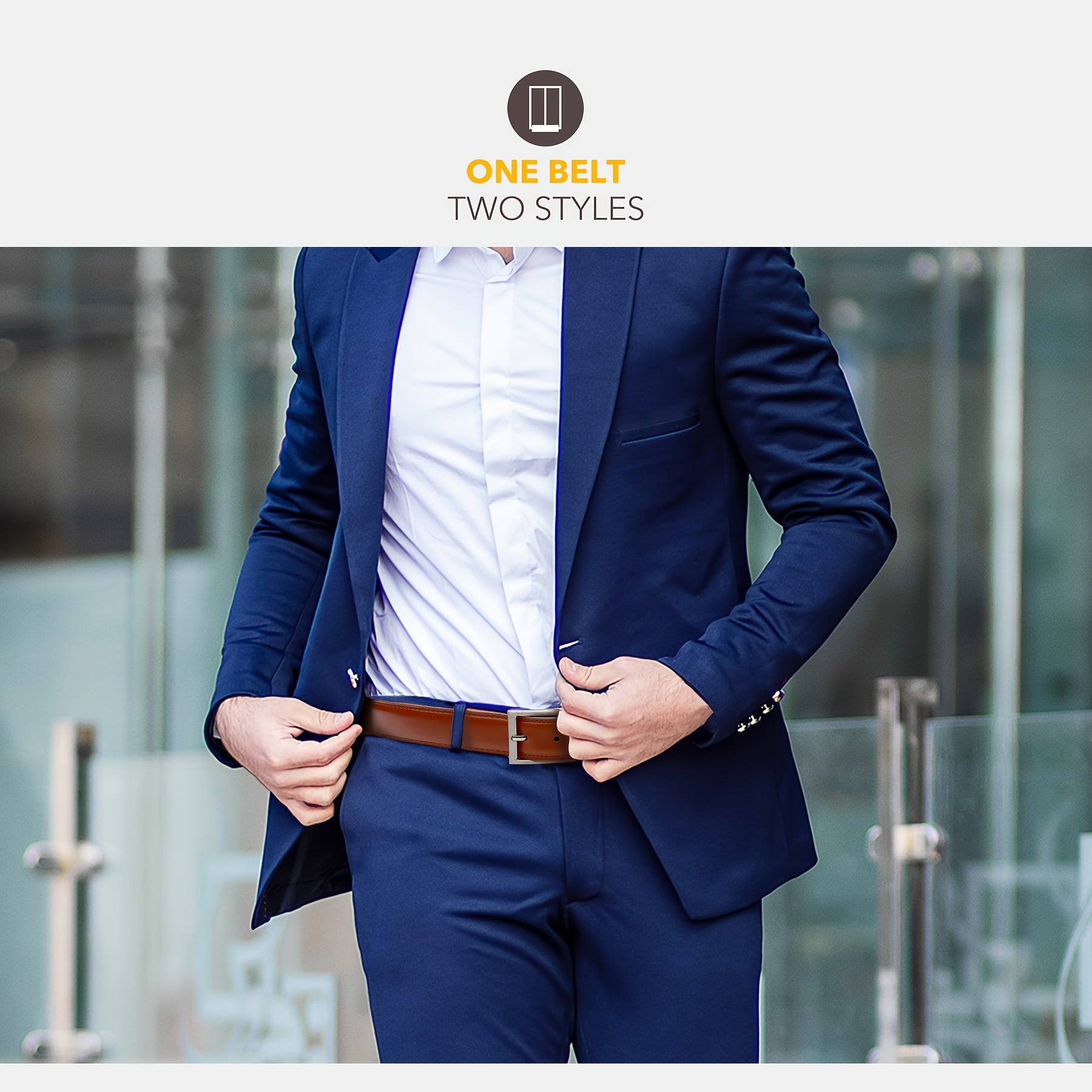 Men's Leather Belt, Fashion & Classic Casual Belt with Single Prong Buckle for Jeans, Pants, Work And Business, Gift for Dad & Husband NovaCart