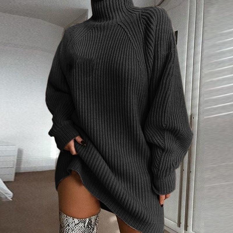 Solid Turtleneck Long Sweater Winter Warm Women Sweater Dress See size chart under “more details” The Fashion Celestial