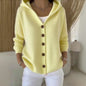 Women’s Button-Down Hoodie Cardigan Sweater Coat FitiqueFit
