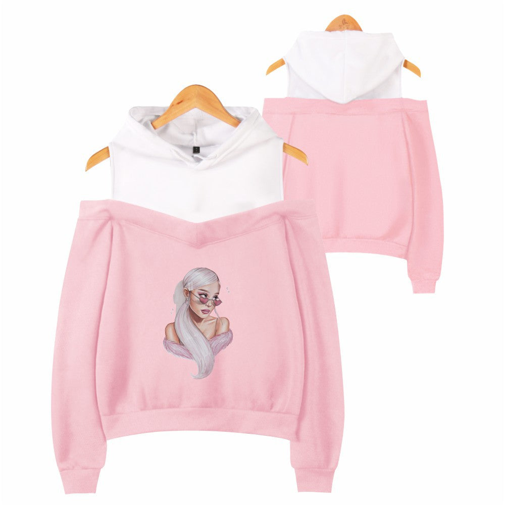 Off-shoulder hooded sweatshirt See size chart under “more details” The Fashion Celestial