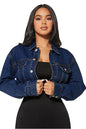 WOMEN FASHION DENIM CROP JACKET BY CLAUDE