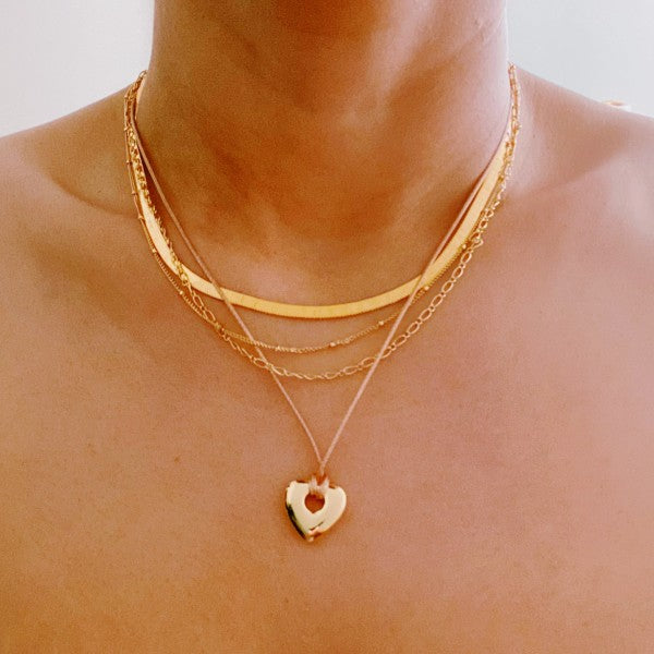 Perfectly Layered Heart And Chain Necklace Shop Style & More | Fresh Looks, Everyday Deals & Free Shipping
