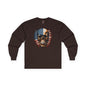 American Flag Skull Long Sleeve Tee The Devil's Pickle