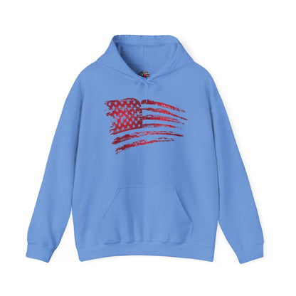 Red American Flag Hooded Sweatshirt The Devil's Pickle