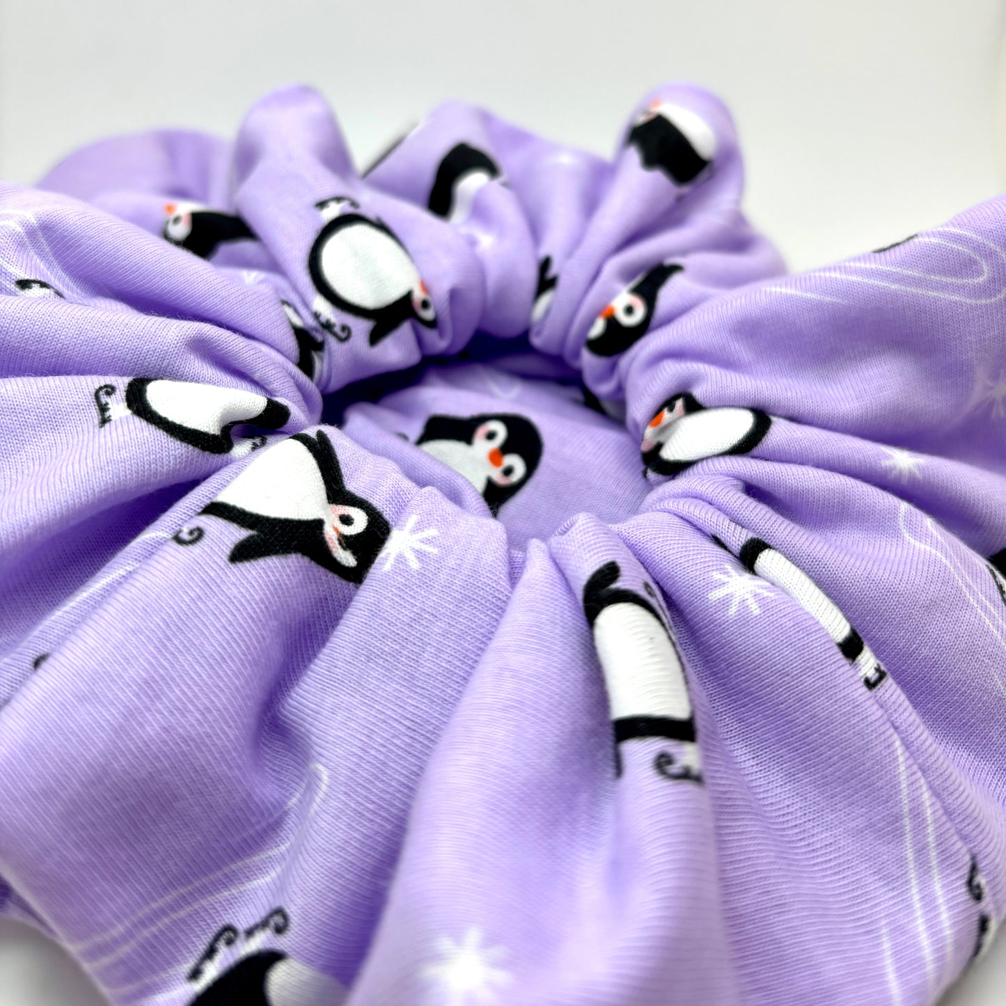 Purple Penguin Christmas Scrunchie Enchanted Scrunch