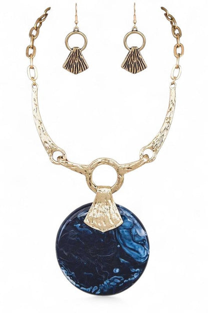 Oversize Faux Stone Resin Pendant Necklace Set Shop Style & More | Fresh Looks, Everyday Deals & Free Shipping