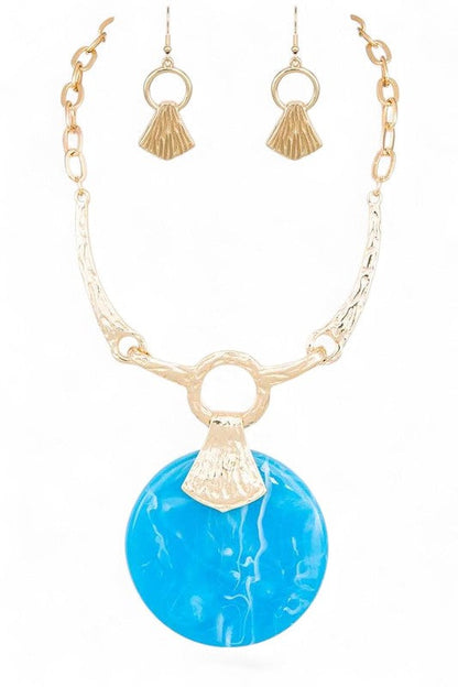 Oversize Faux Stone Resin Pendant Necklace Set Shop Style & More | Fresh Looks, Everyday Deals & Free Shipping