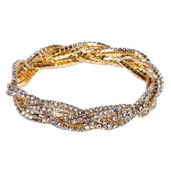 3 Double Lines Twist Rhinestone Stretch Bracelet Shop Style & More | Fresh Looks, Everyday Deals & Free Shipping