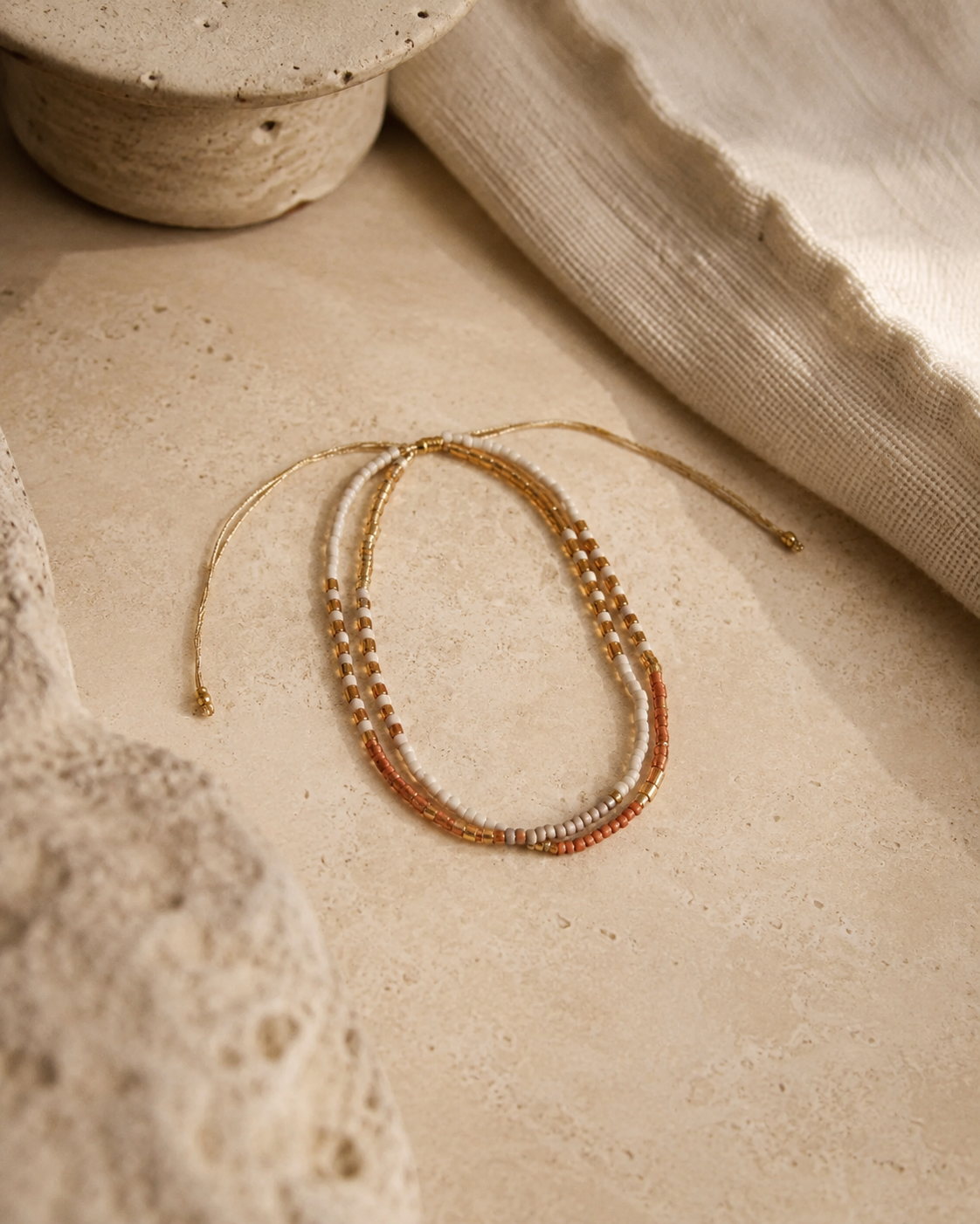 Golden Beaded Bracelet Village Thrive