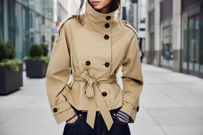 Women’s Lace-Up Waist Trench Coat FitiqueFit