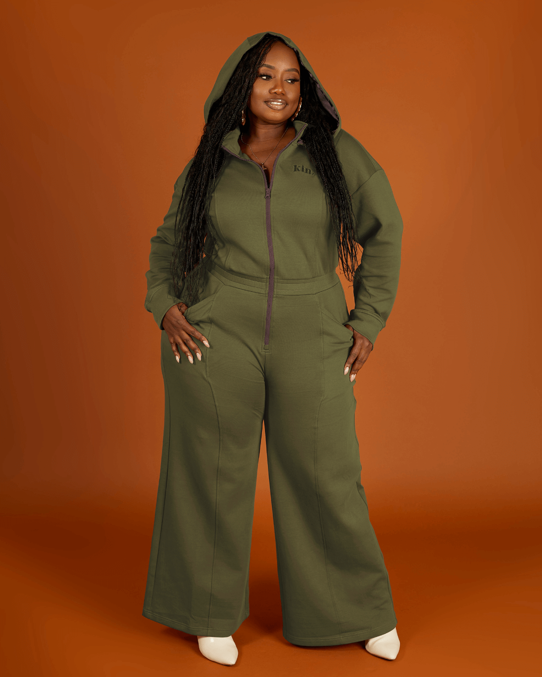 Green Satin Lined Jumpsuit KINApparel