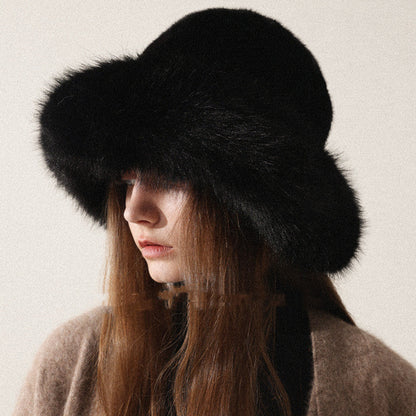 Women’s Oversized Furry Fisherman Hat – Mongolian Style Winter Hat FitiqueFit