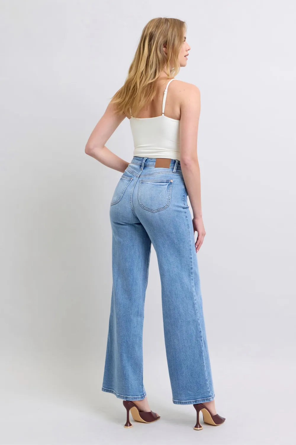Judy Blue Full Size Wide Leg Jeans with Pockets West2East Surf