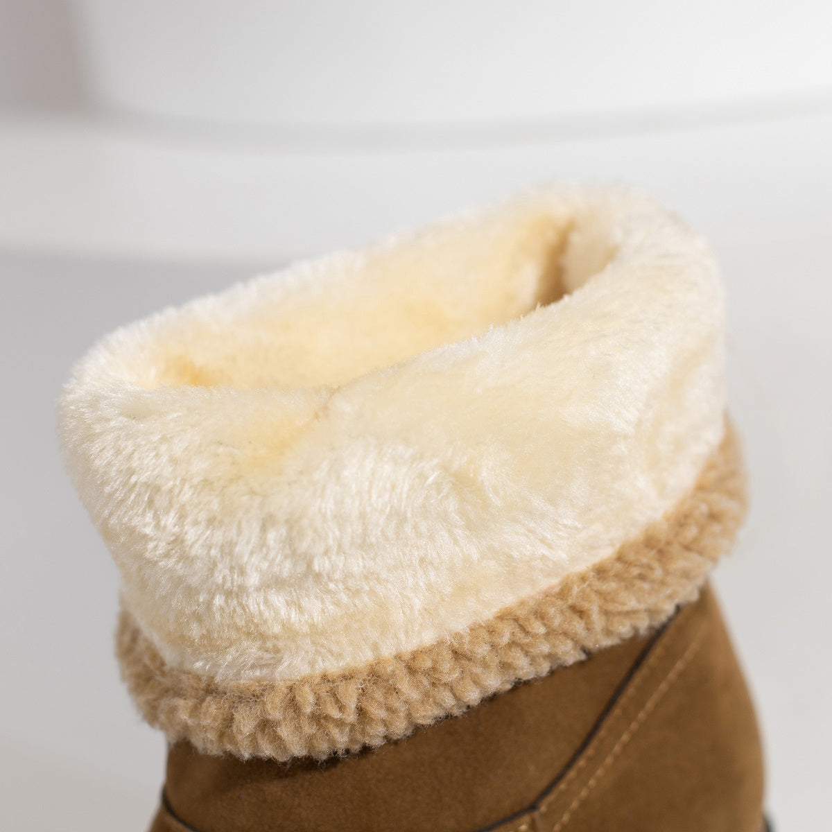 Women's Warm Faux Fur Lined Boots, Slip On Block Heeled Ankle Boots, Women's Footwear NovaCart