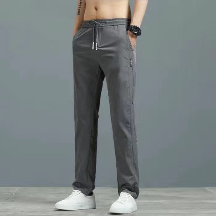 🧊 Men's Ice Silk Plus Size Straight-Leg Pants FitiqueFit