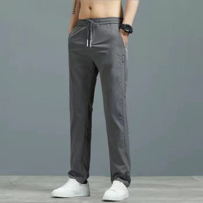 🧊 Men's Ice Silk Plus Size Straight-Leg Pants FitiqueFit
