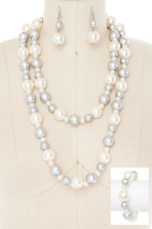 3PC Mix Pearl Wrapped Long Necklace Set Shop Style & More | Fresh Looks, Everyday Deals & Free Shipping