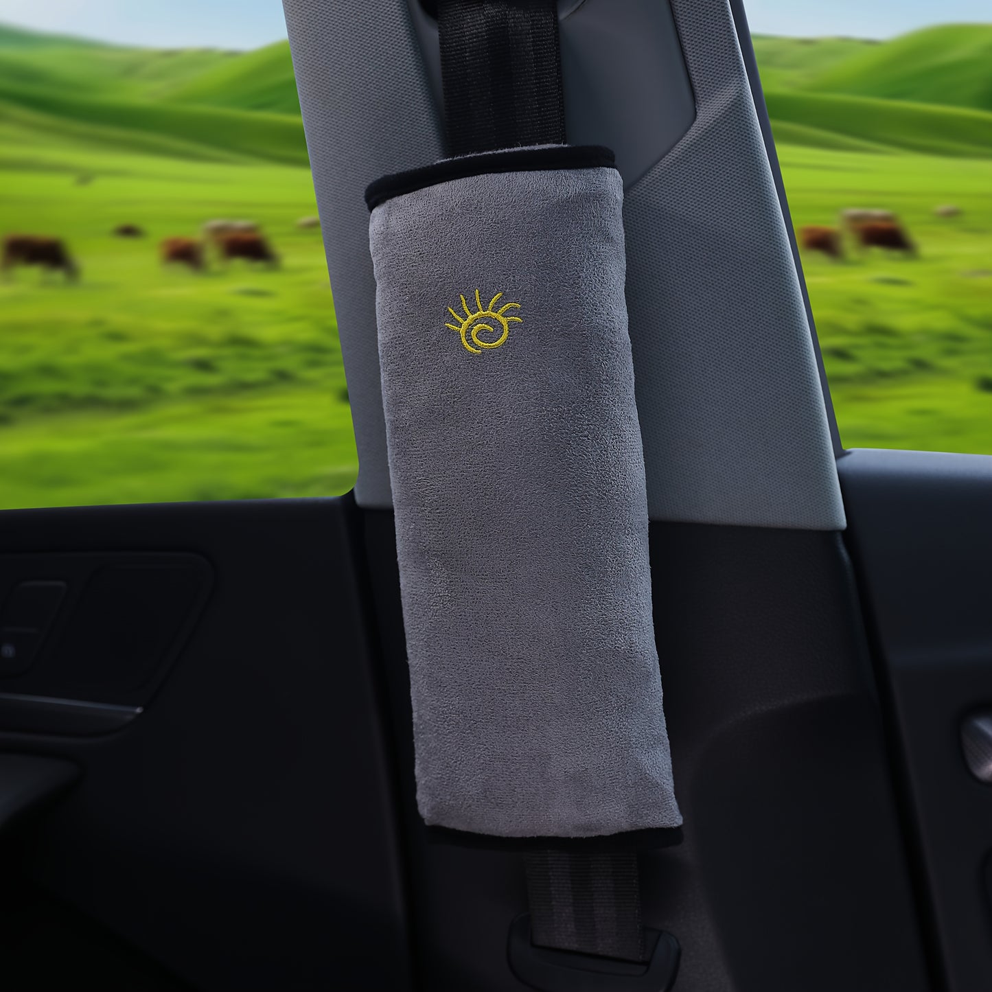 1pc Car Automotive Seat Belt Cover Shoulder Cover Seat Belt Holder Cute Lengthened And Thickened Plush Safety Belt Shoulder Cover, Car Safety Shoulder Guard, Seat Belt Adjustment Retainer, Anti-Strangle Neck Seat Belt NovaCart