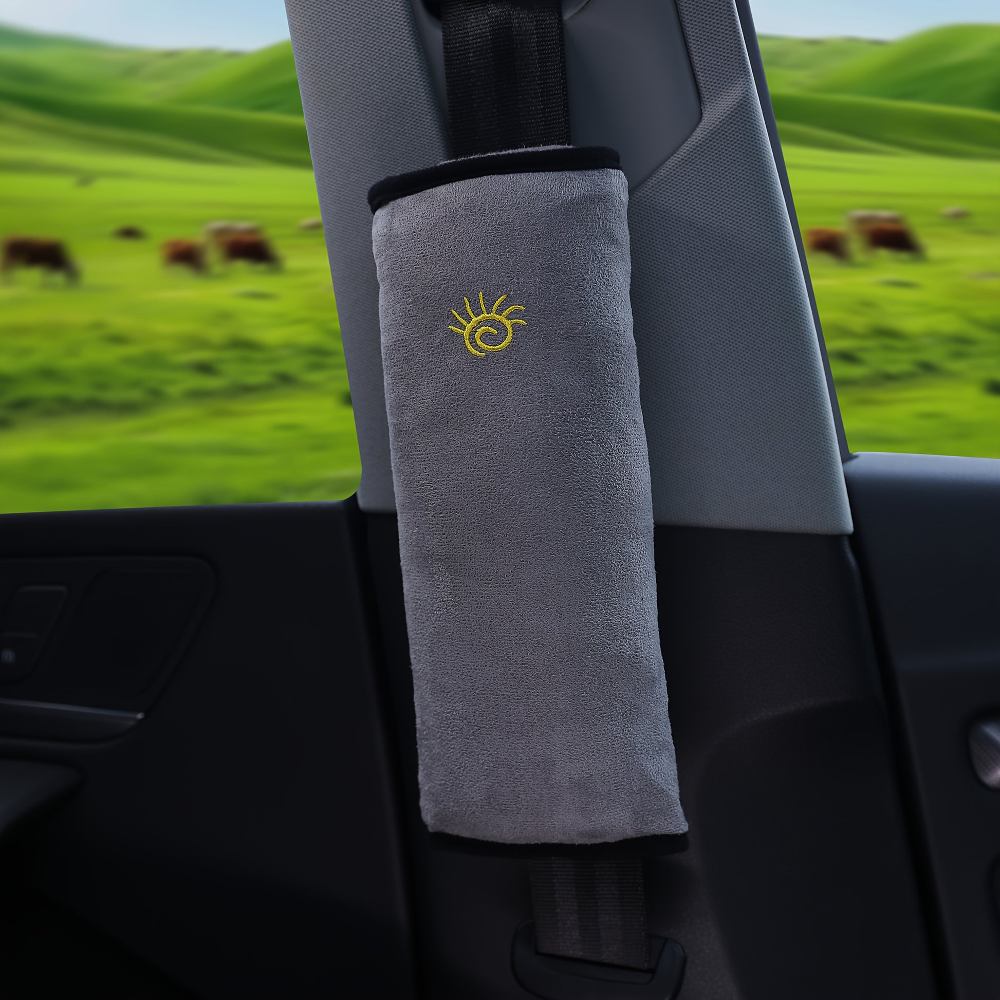 1pc Car Automotive Seat Belt Cover Shoulder Cover Seat Belt Holder Cute Lengthened And Thickened Plush Safety Belt Shoulder Cover, Car Safety Shoulder Guard, Seat Belt Adjustment Retainer, Anti-Strangle Neck Seat Belt NovaCart