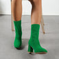 Knitted Round-Toe Sock Boots — High Heel Booties Women FitiqueFit