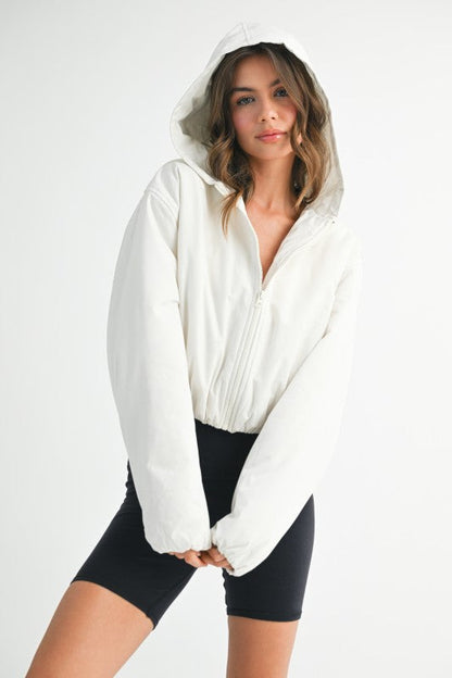 Cropped Hooded Zip-Up Puffer Jacket See size chart under “more details” The Fashion Celestial