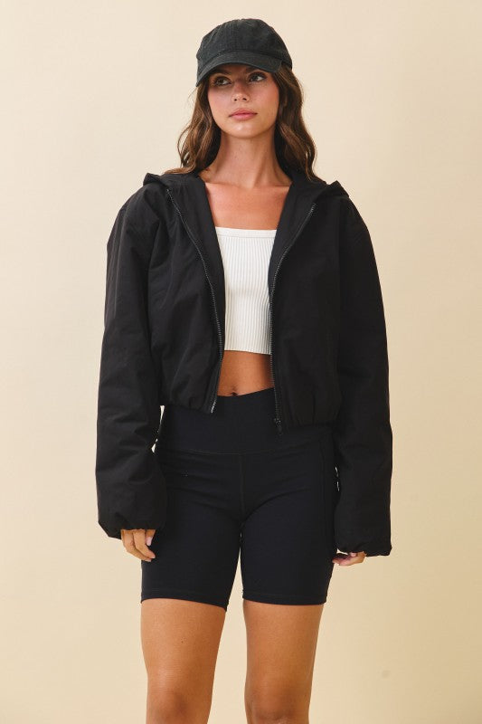 Cropped Hooded Zip-Up Puffer Jacket See size chart under “more details” The Fashion Celestial