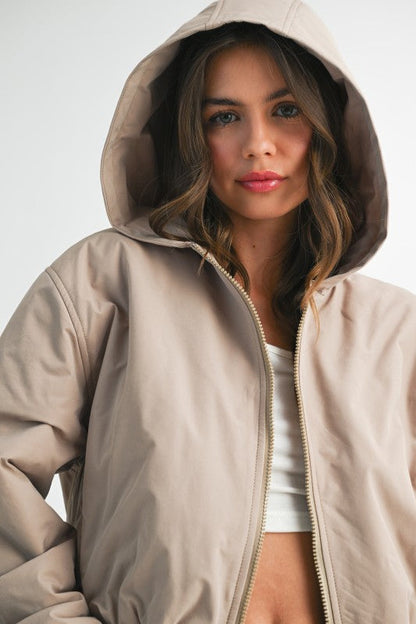 Cropped Hooded Zip-Up Puffer Jacket See size chart under “more details” The Fashion Celestial