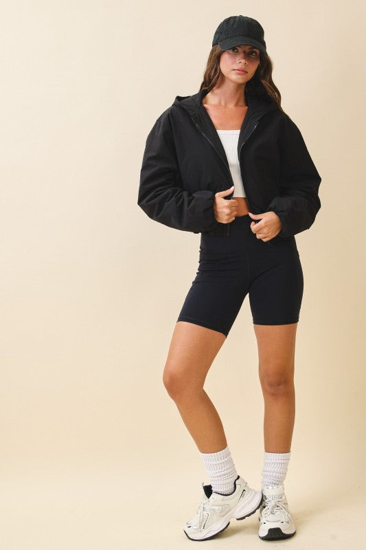 Cropped Hooded Zip-Up Puffer Jacket See size chart under “more details” The Fashion Celestial