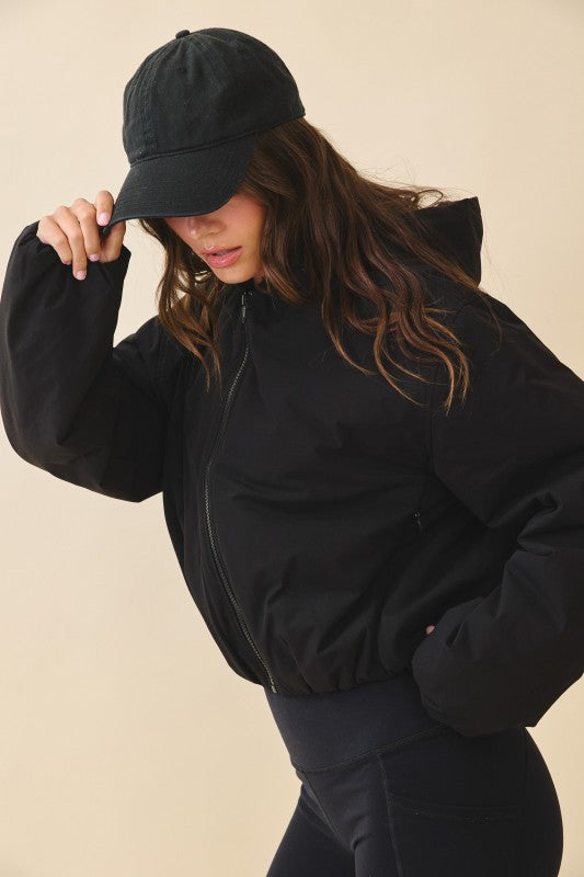 Cropped Hooded Zip-Up Puffer Jacket See size chart under “more details” The Fashion Celestial