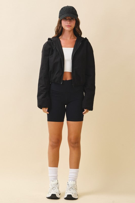 Cropped Hooded Zip-Up Puffer Jacket See size chart under “more details” The Fashion Celestial