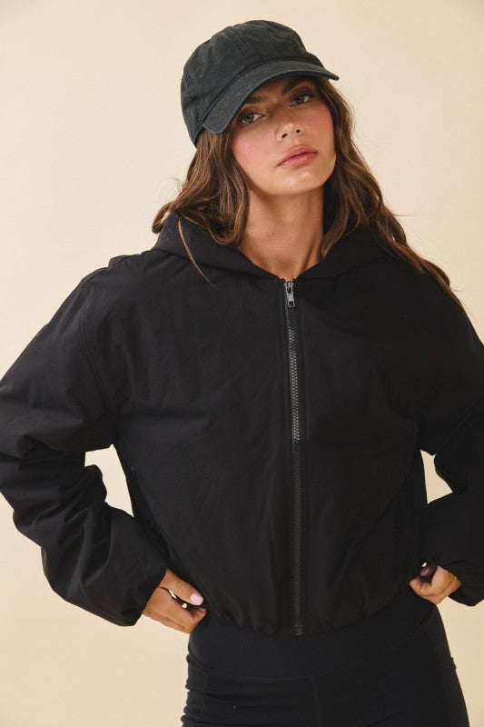 Cropped Hooded Zip-Up Puffer Jacket See size chart under “more details” The Fashion Celestial