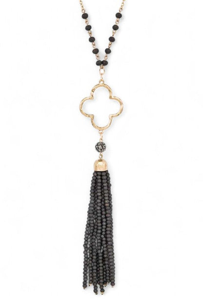 Beaded Tassel Clover Pendant Long Necklace Shop Style & More | Fresh Looks, Everyday Deals & Free Shipping