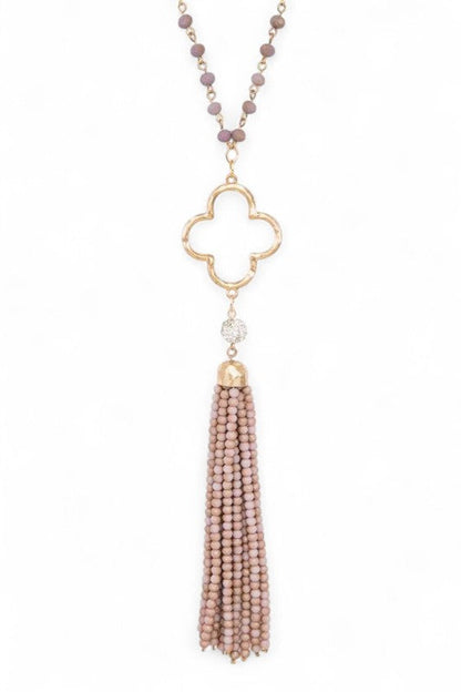 Beaded Tassel Clover Pendant Long Necklace Shop Style & More | Fresh Looks, Everyday Deals & Free Shipping