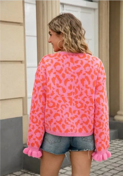 Leopard Knit Cardigan with Front Tie Shop Style & More | Fresh Looks, Everyday Deals & Free Shipping