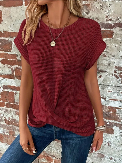 Women’s Textured Cuff Short‑Sleeve Tee FitiqueFit