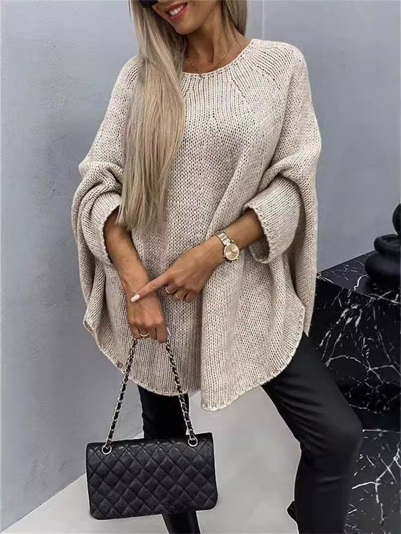 Winter Loose Batwing Sleeve Pullover Sweater Fashion Oversized Knitted Shawl Sweater Tops For Women Clothing Grayceful LLC