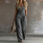 Sleeveless Loose Wide-Leg Jumpsuit with Two Pockets | 4 Colors FitiqueFit